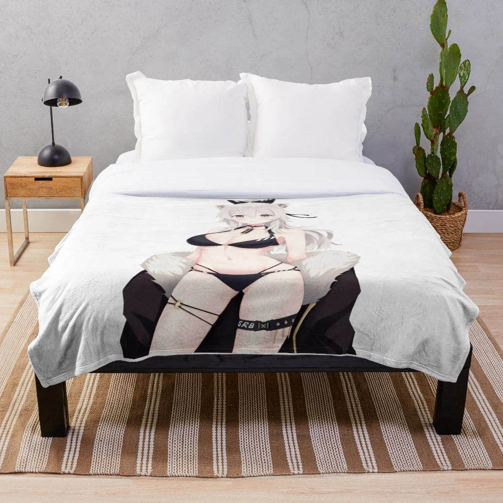 Shishiro Botan inspired plush blanket featuring the popular virtual youtuber