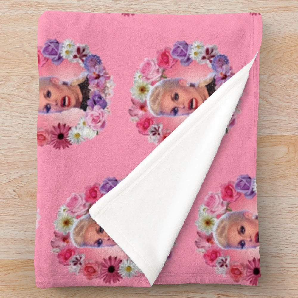 Shocked Katya Zamolodchikova inspired plush blanket featuring RuPaul's Drag Race stars