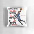 Soft, plush basketball-themed pillow featuring Michael Jordan quotes