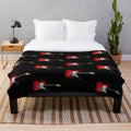 Shredding Telecaster electric guitar plush blanket with comic book style art