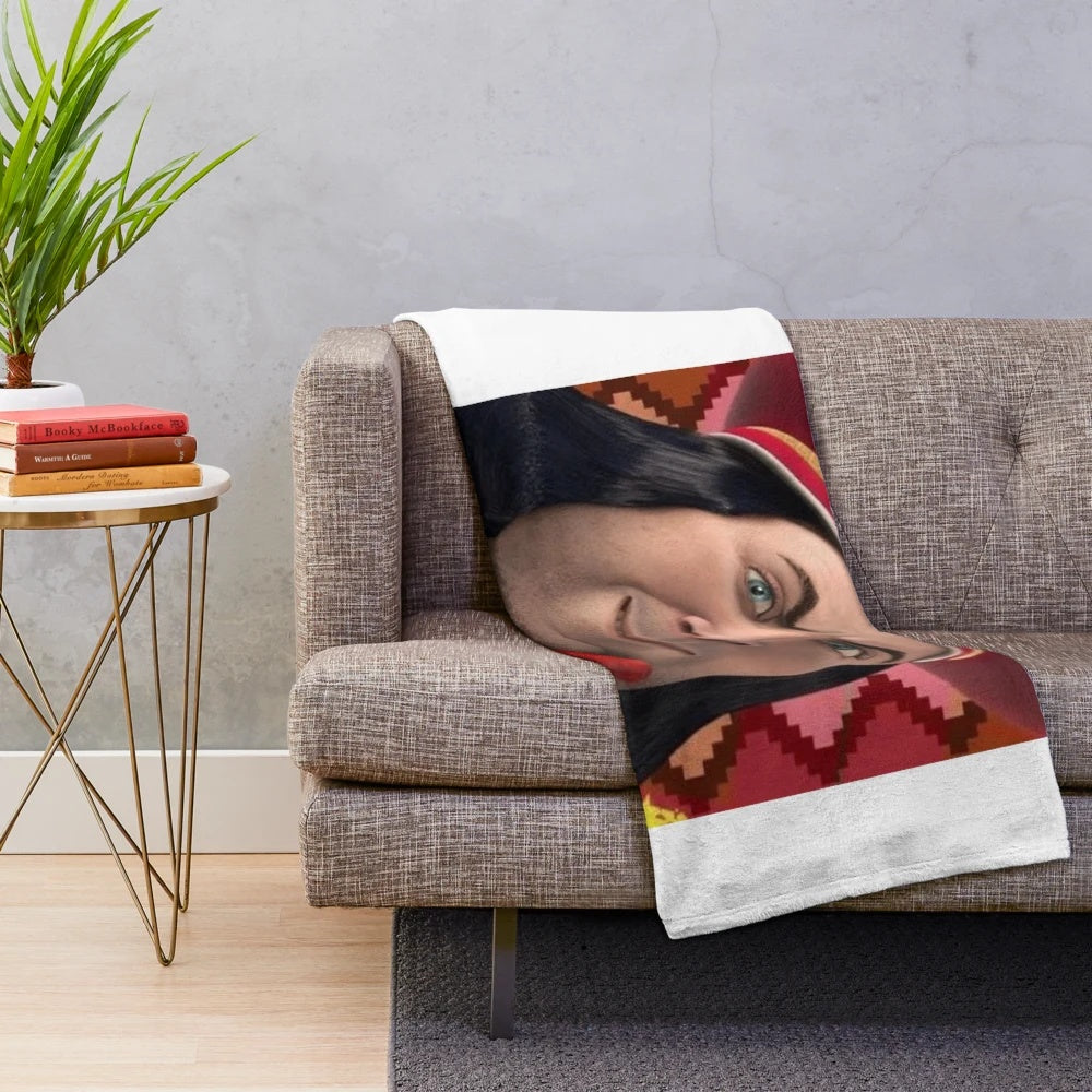 Lord Farquaad plush blanket from Shrek, featuring the iconic villain character