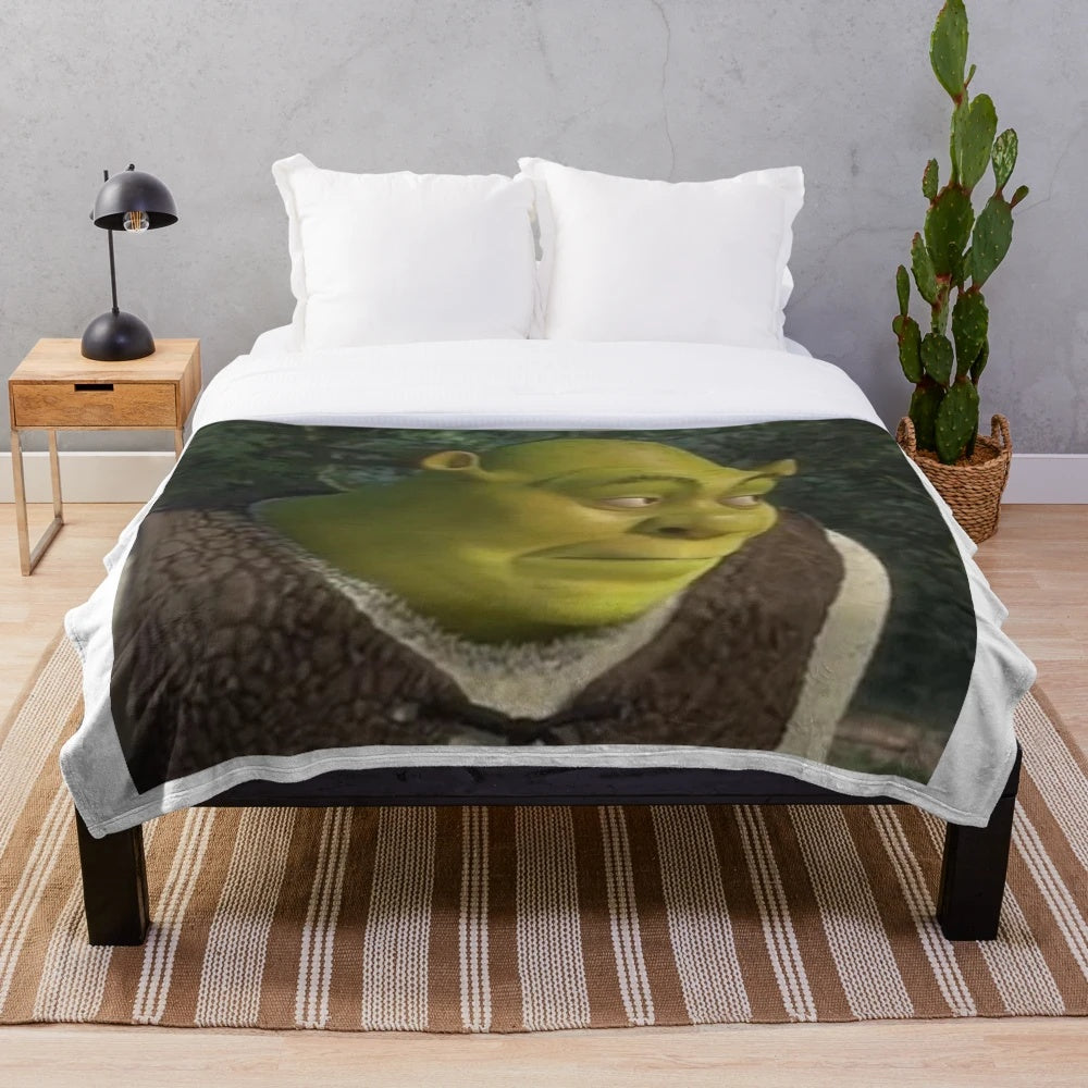 Shrek meme plush blanket