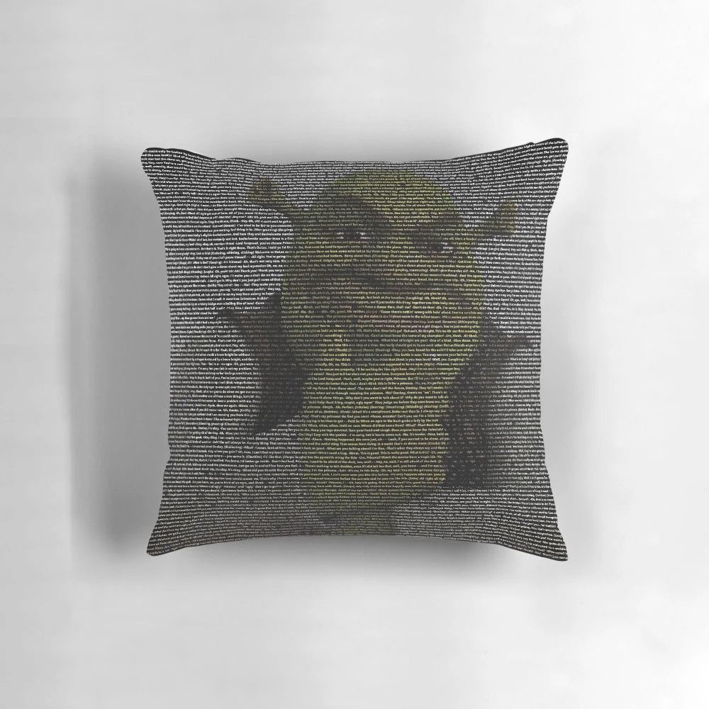 Shrek Script Pillow - Soft, plush pillow featuring the iconic Shrek script