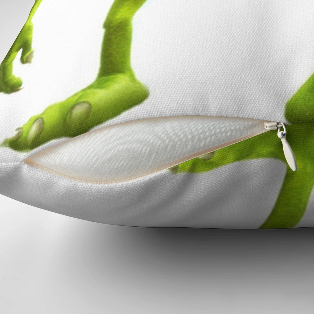 Shrek Wazowski meme-inspired pillow with the text "Yee, not in my swamp"