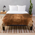 Shroud of Turin inspired plush blanket featuring Jesus Christ
