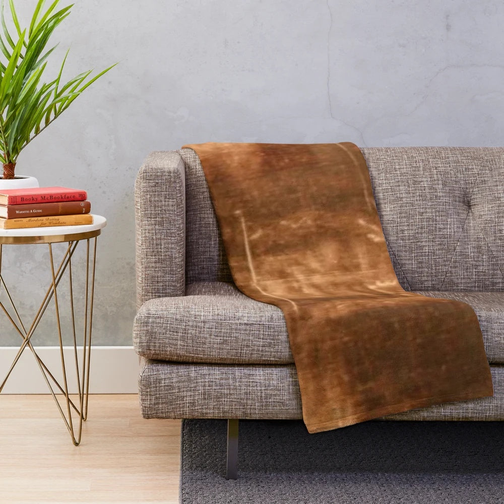 Shroud of Turin inspired plush blanket featuring Jesus Christ