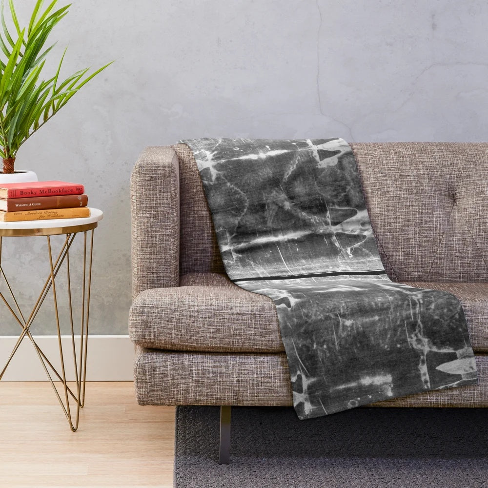 Shroud of Turin inspired plush blanket for Easter