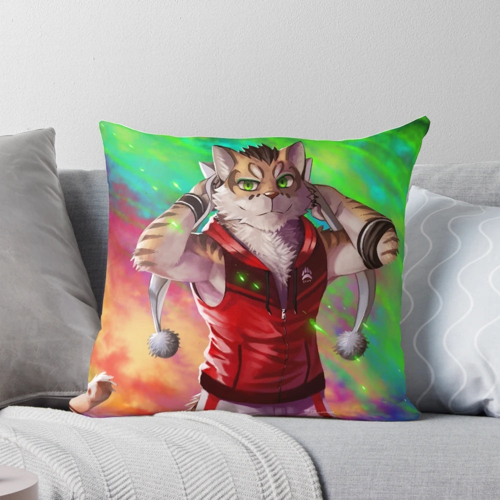 Soft, plush pillow featuring the character Shu-Chi from the Nekojishi game