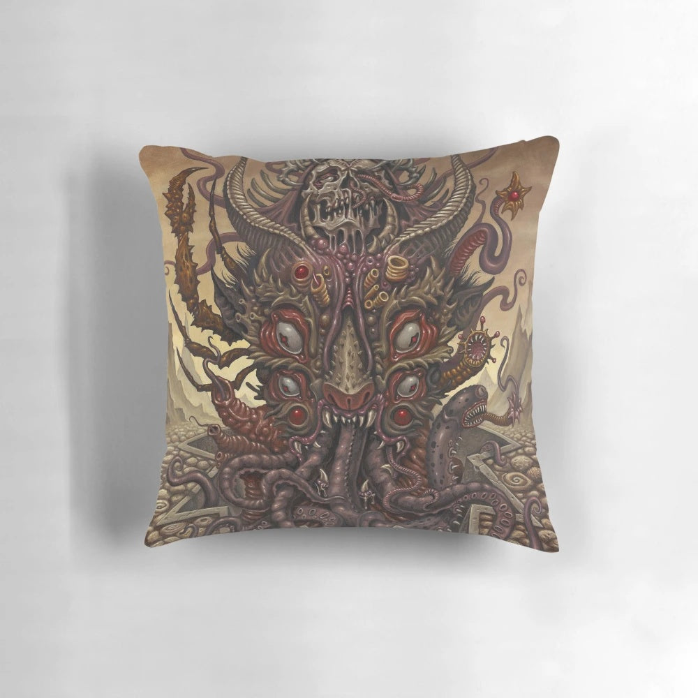 Shub-Niggurath Lovecraft-inspired pillow with dark, occult design