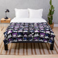Shuichi and Kokichi inspired plush blanket with purple and blue colors
