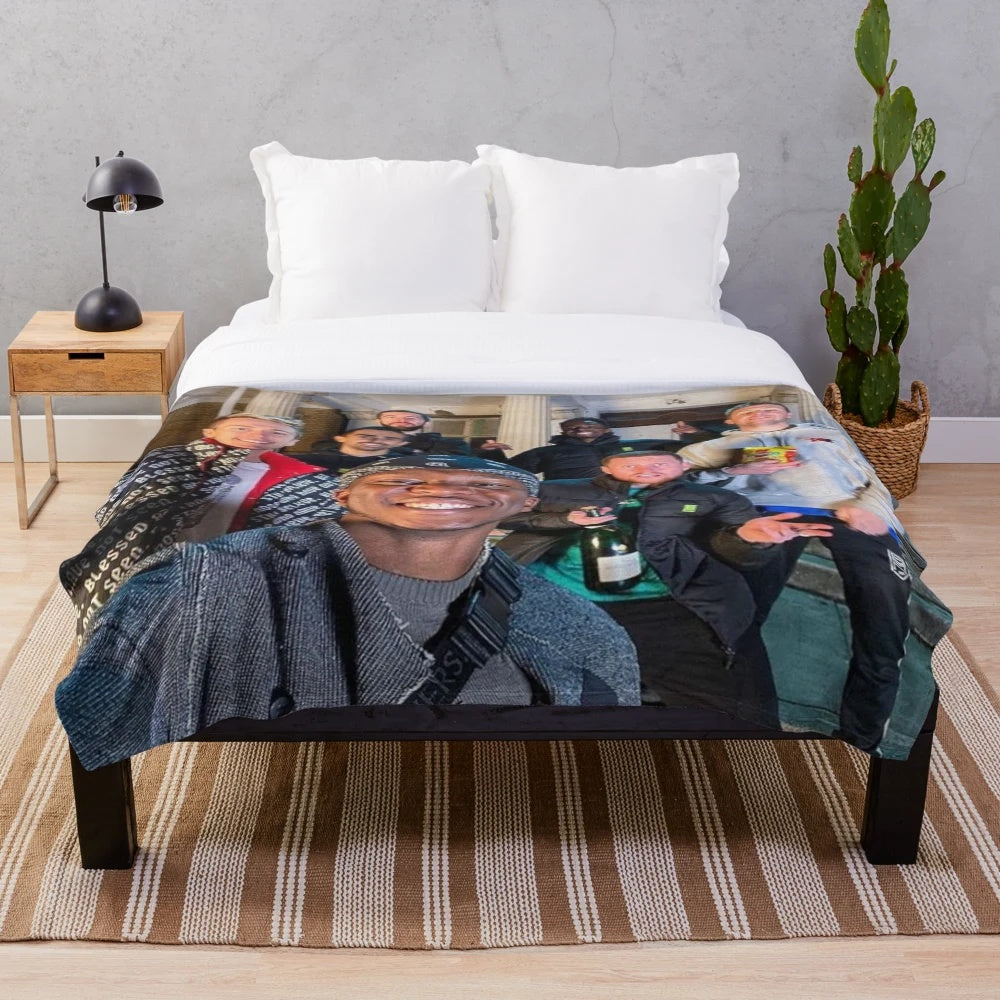 Sidemen group photo printed on a soft, plush blanket