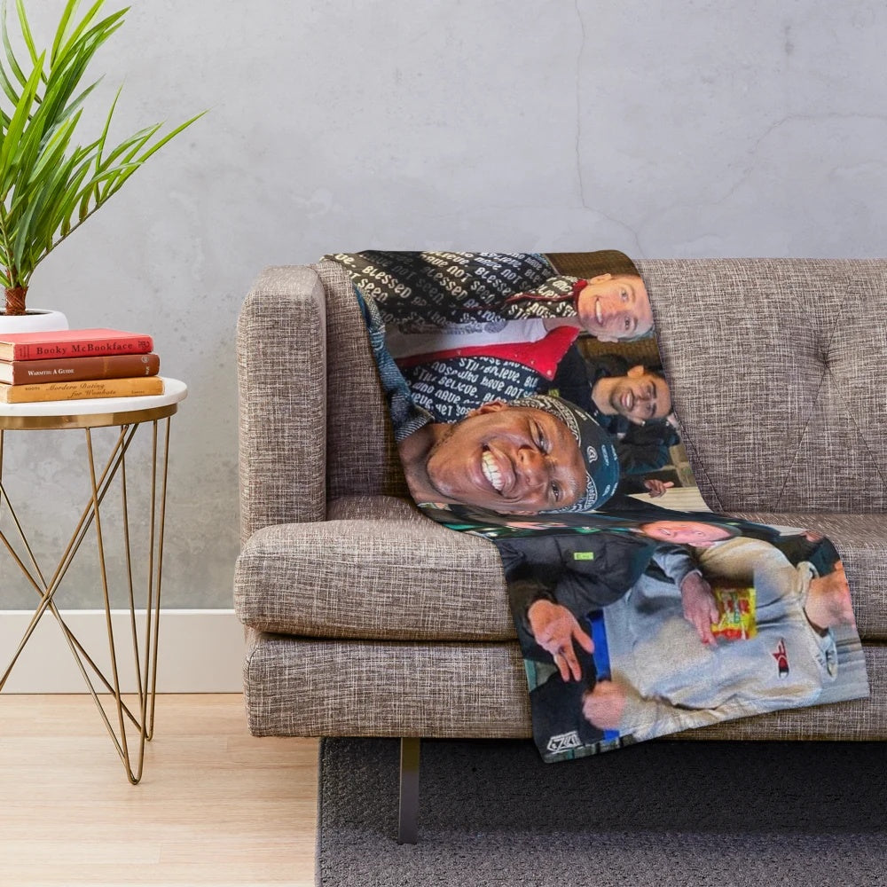 Sidemen group photo printed on a soft, plush blanket
