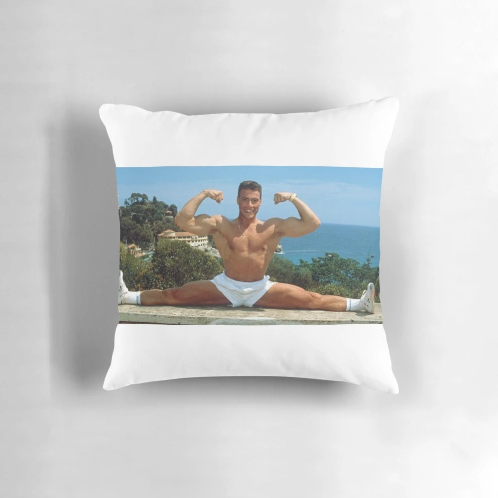 Jean-Claude Van Damme Splits Pillow - Celebrate the iconic action star's legendary flexibility