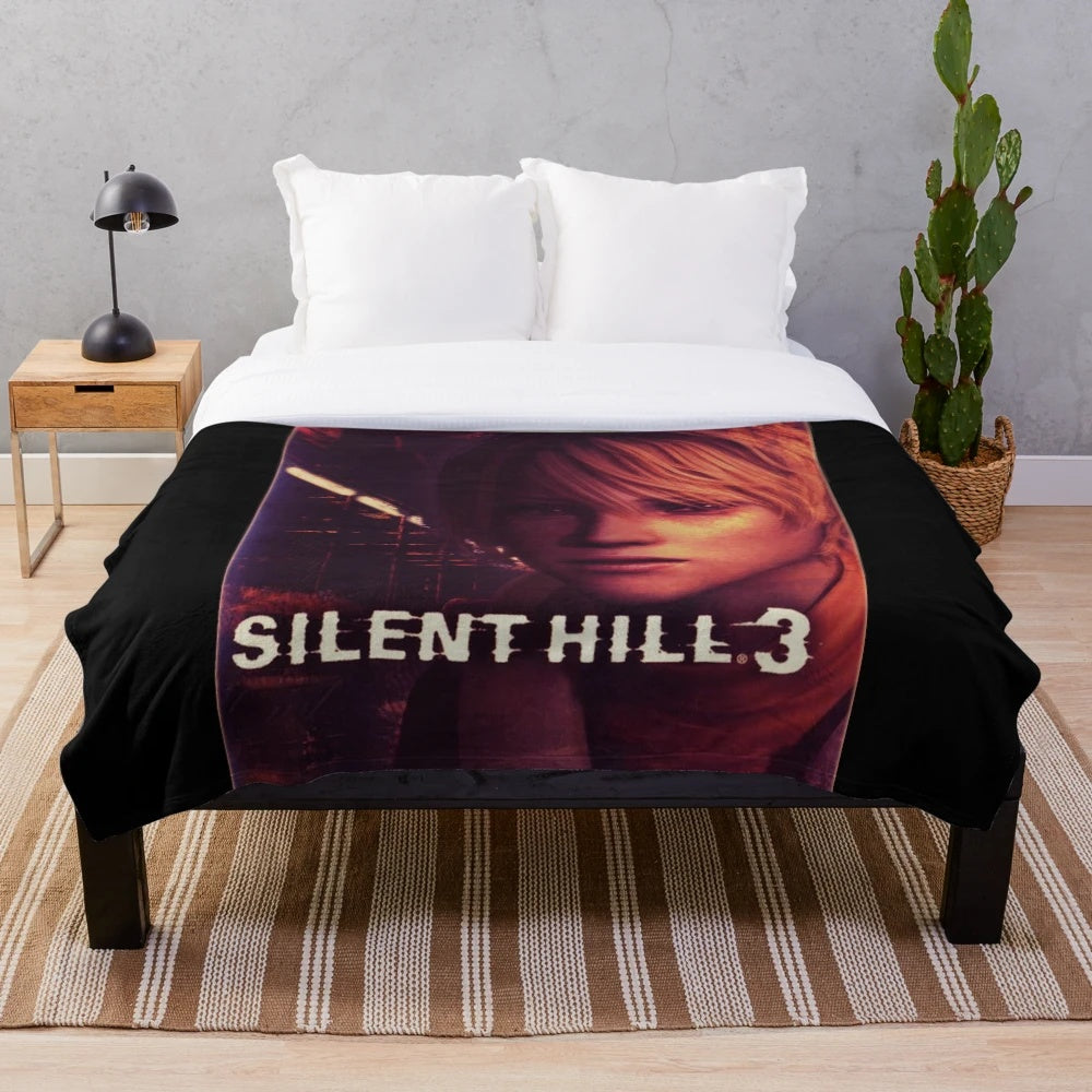 Silent Hill 3 inspired plush blanket featuring the original box art cover