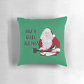 Silent Night, Deadly Night themed Christmas pillow featuring an eerie image from the 1984 slasher film.