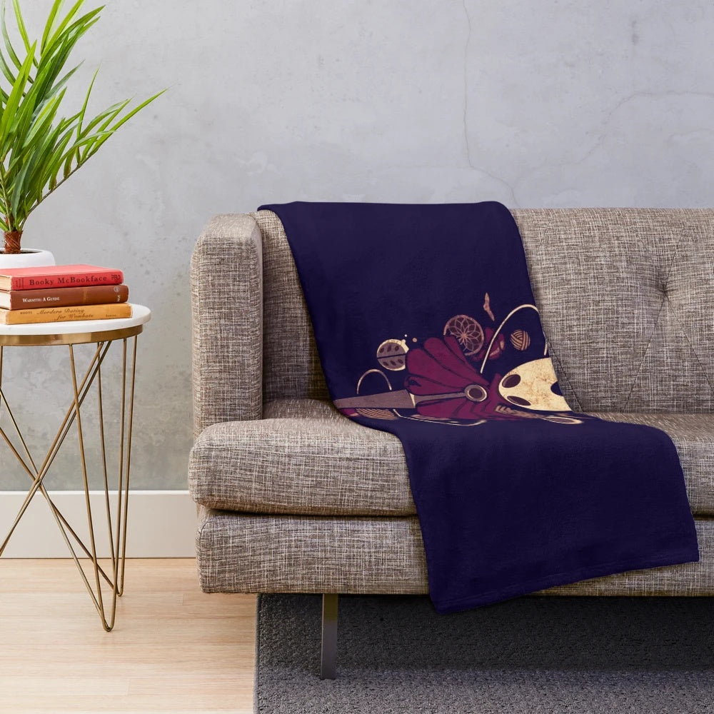 Silksong Hollow Knight Hornet themed plush blanket