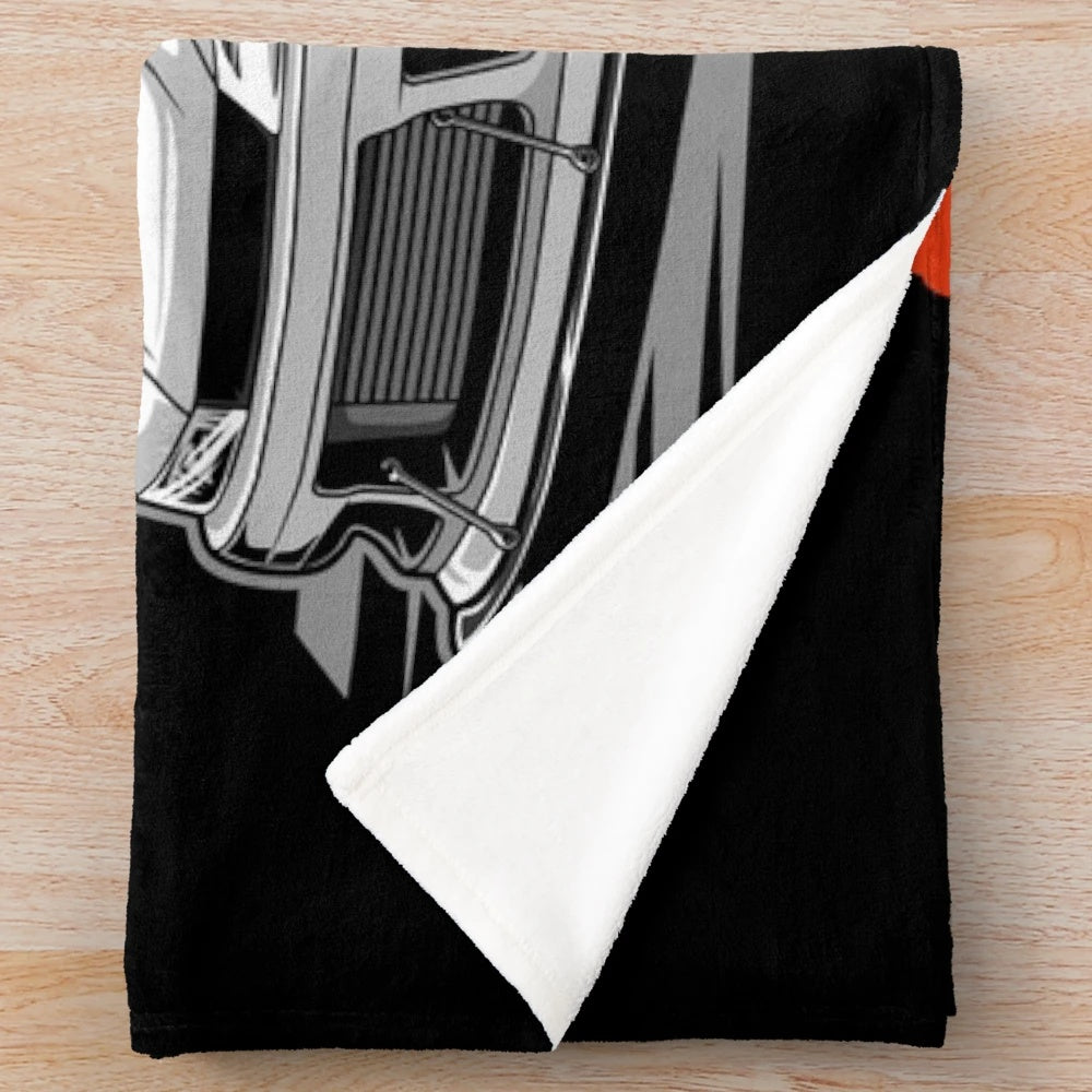 Silvia s14 inspired plush blanket with car-themed design