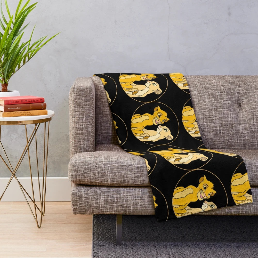 Soft, cuddly plush blanket featuring Simba and Nala from The Lion King