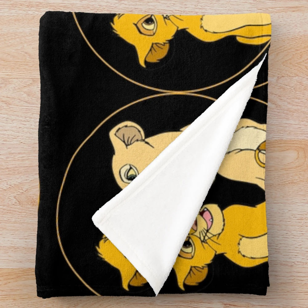 Soft, cuddly plush blanket featuring Simba and Nala from The Lion King