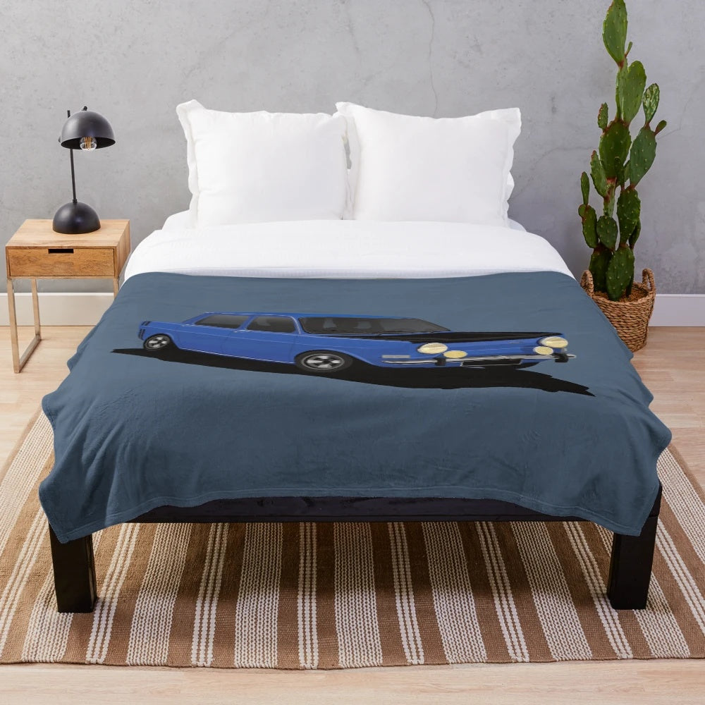Simca 1000 Rallye blue plush blanket