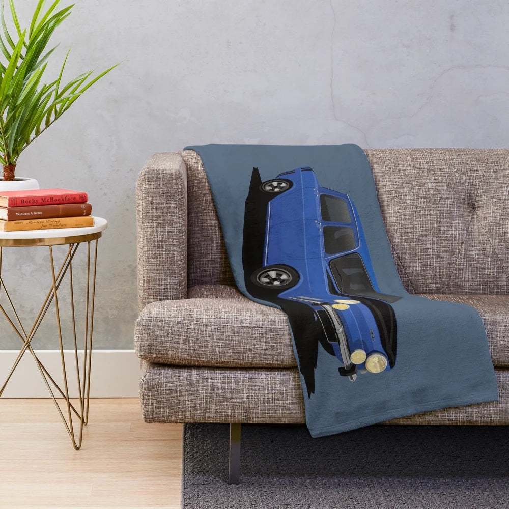 Simca 1000 Rallye blue plush blanket