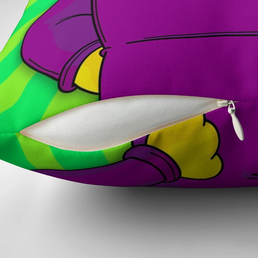 Simpsons Hank Scorpio Backwards Coat Green Throw Pillow