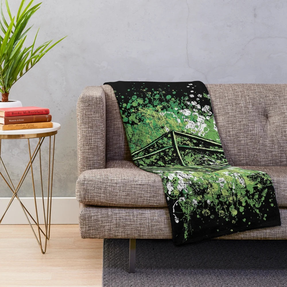 Sims-inspired abstract splatter design plush throw blanket