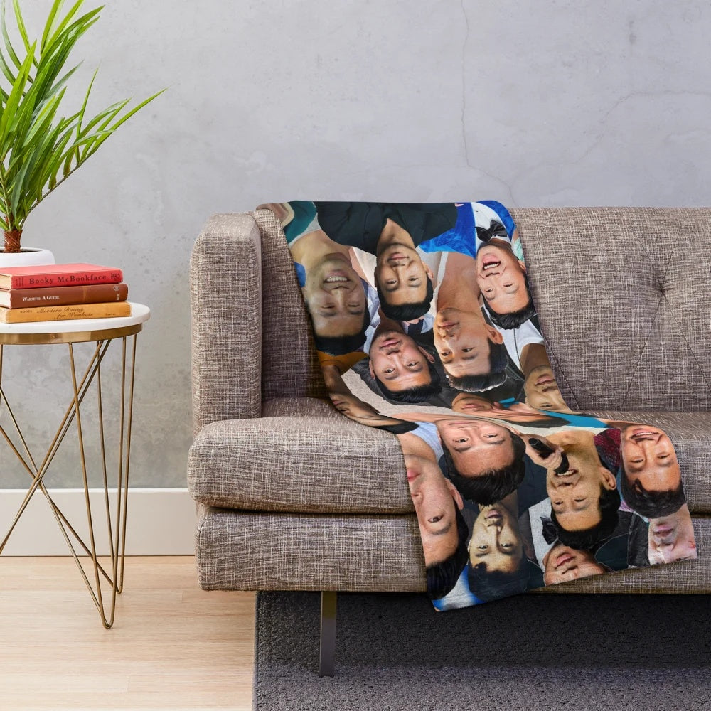 Simu Liu photo collage plush blanket
