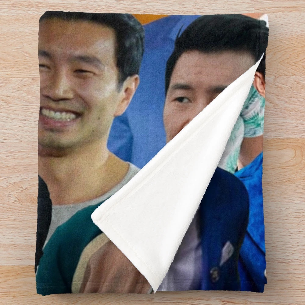 Simu Liu photo collage plush blanket