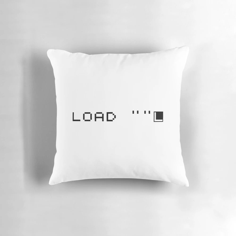 Sinclair ZX Spectrum "Load" retro gaming pillow with pixel art design