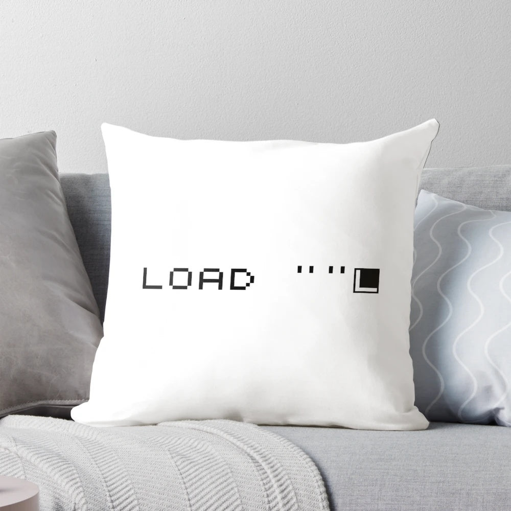 Sinclair ZX Spectrum "Load" retro gaming pillow with pixel art design