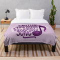 Plush blanket with "Caution: This Person May Randomly Break Into Song" design, perfect for theater kids and funny musicians.