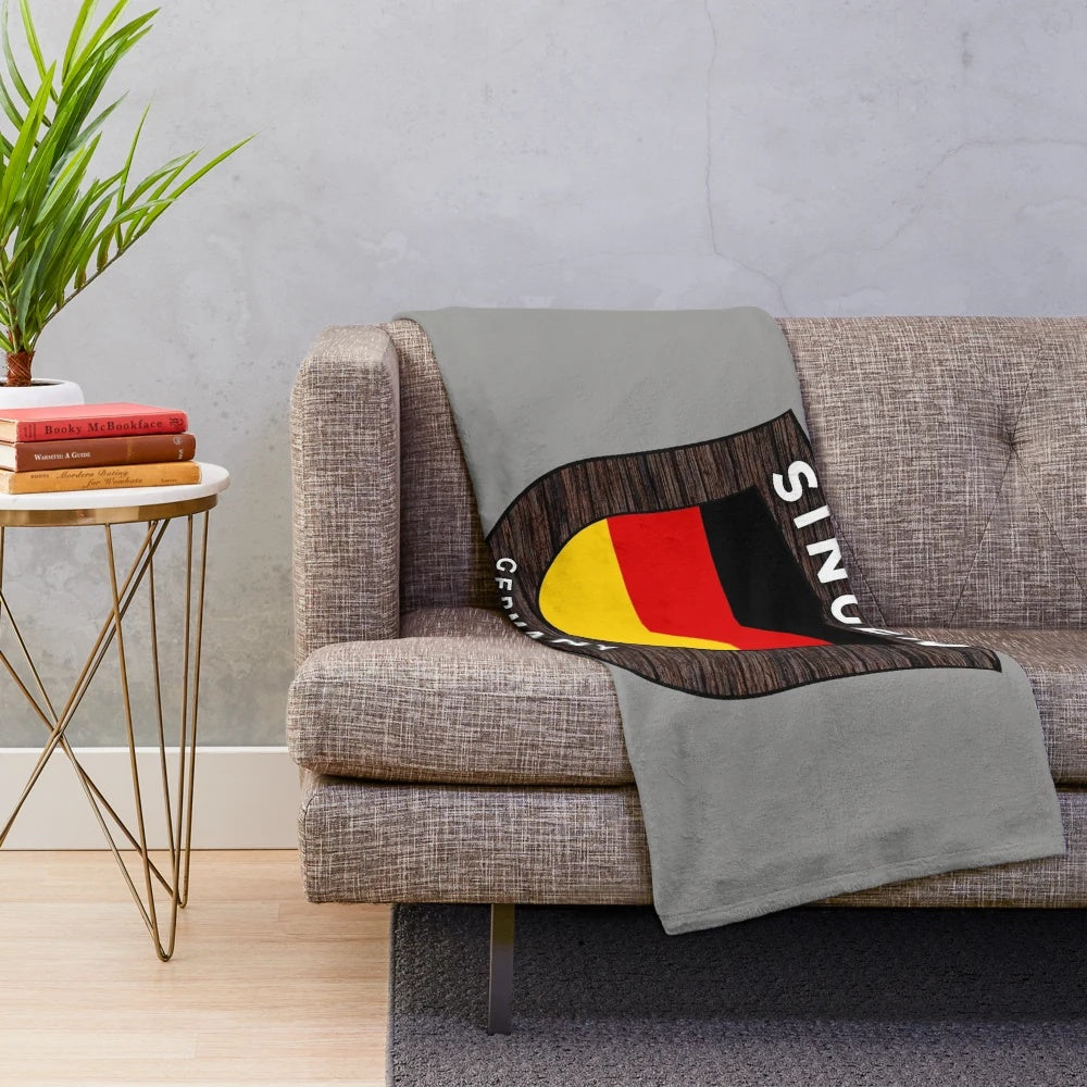 Singen Germany themed plush blanket featuring the city's emblematic flag and crest