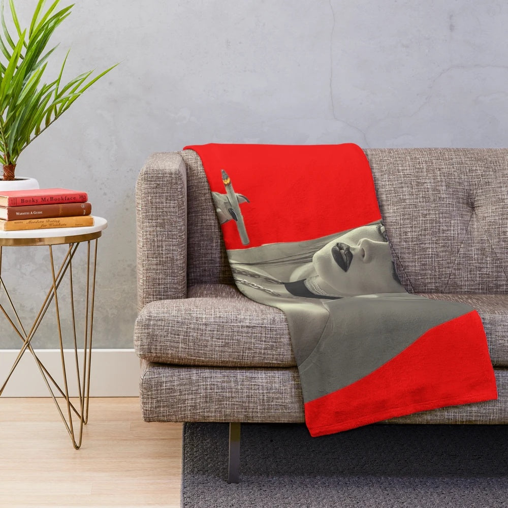 Bad Nun' plush blanket with occult, gothic fantasy design