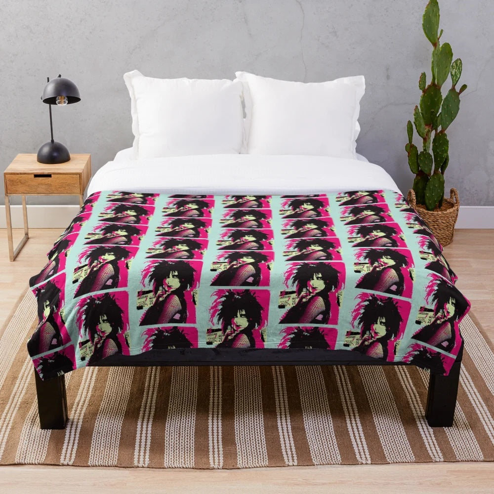 Siouxsie Sioux inspired plush blanket