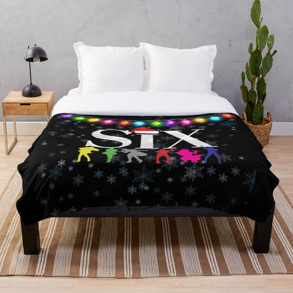 Six the Musical inspired Christmas plush blanket