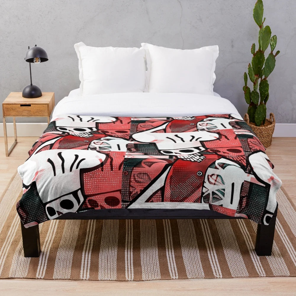 Skeleton chef design plush blanket