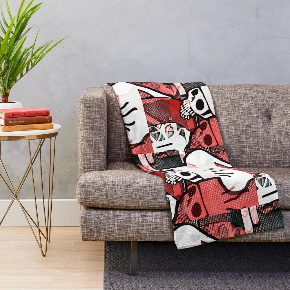 Skeleton chef design plush blanket