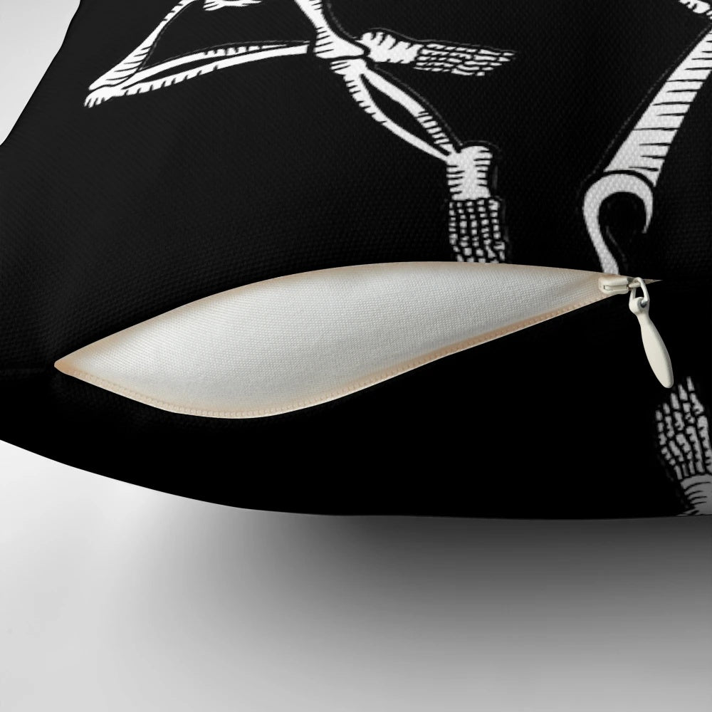 Skeleton Pole Dance Pillow with Floral Tattoo Design