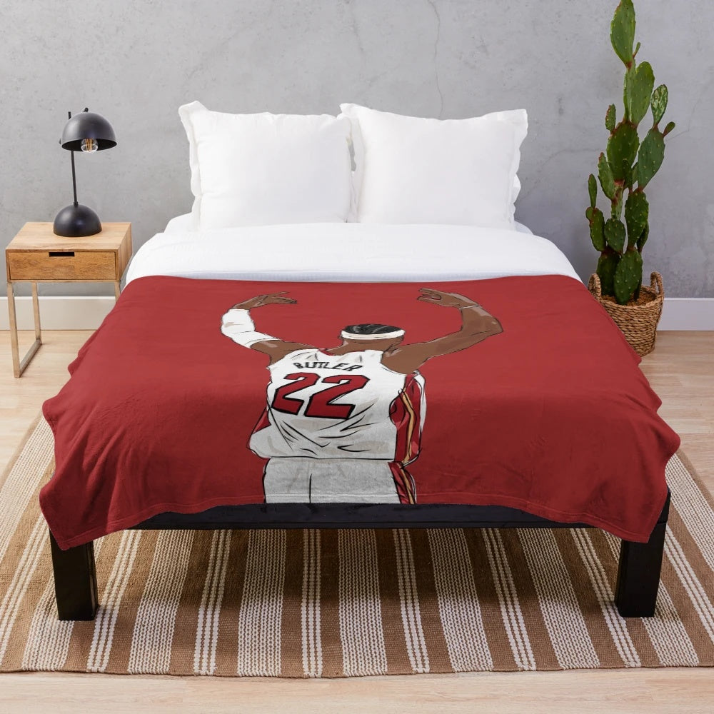 Sketch-inspired plush blanket featuring Jimmy Butler's celebration