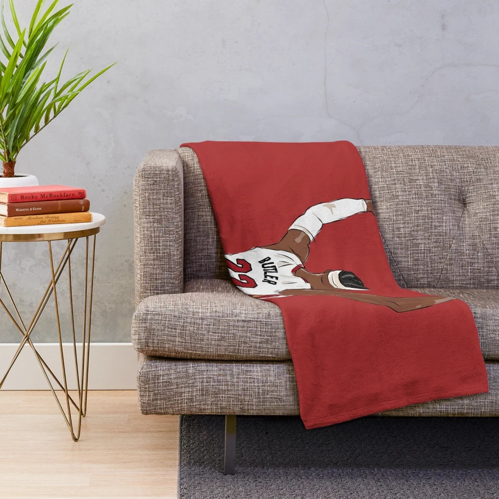 Sketch-inspired plush blanket featuring Jimmy Butler's celebration