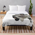 Sketch portrait of a Great Dane dog printed on a plush blanket