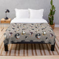Greater Swiss Mountain Dog in a Sketchy Modern Pattern Design Plush Blanket