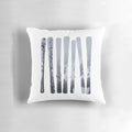 Ski designs and winter art featuring a mountain landscape on a DopeyArt pillow