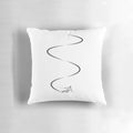 Ski lines decorative pillow featuring a snowy alpine landscape design