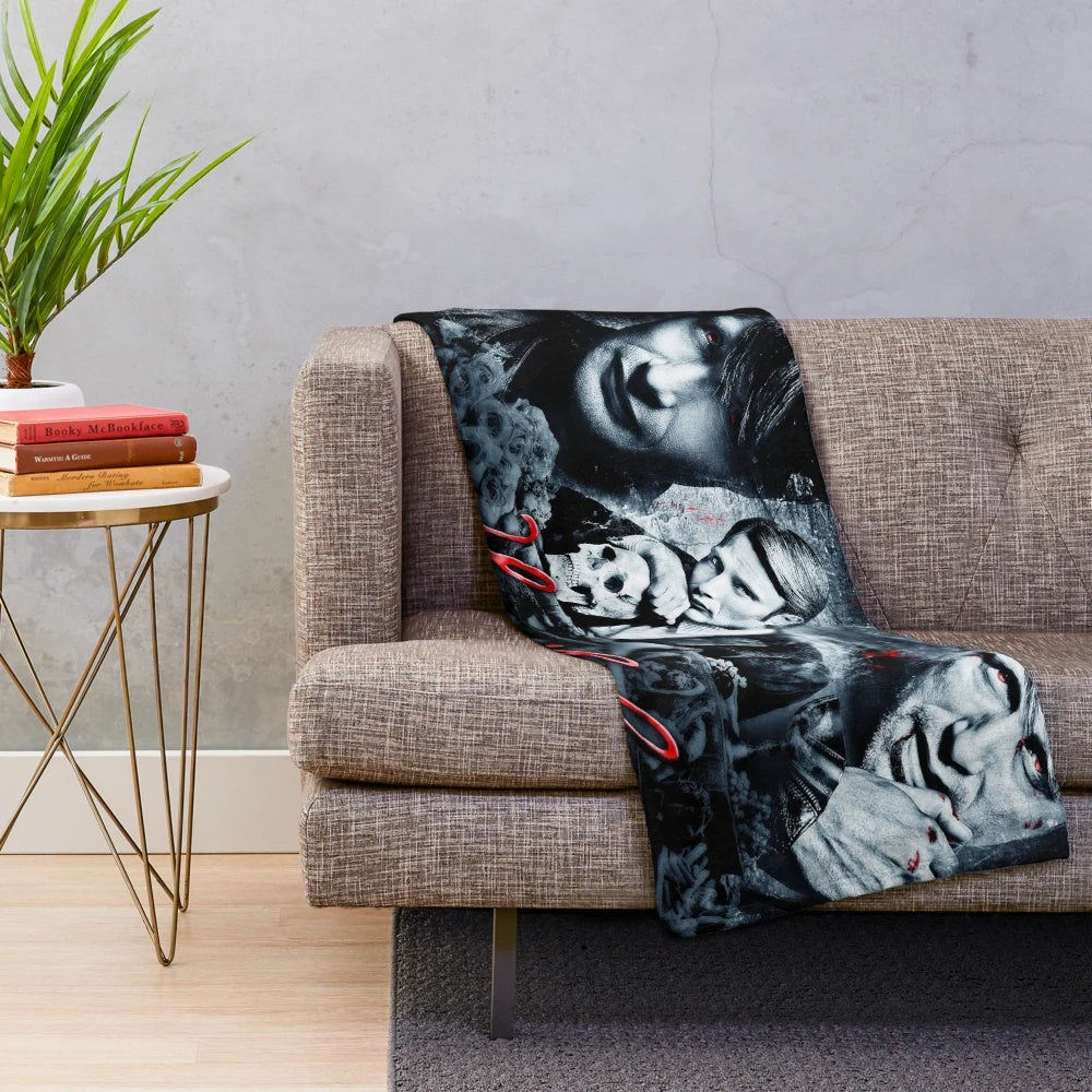 Skull Design Plush Blanket for Hannibal Lecter Fans