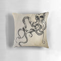Skulltapus Cthulhu-inspired octopus skull tattoo design decorative pillow