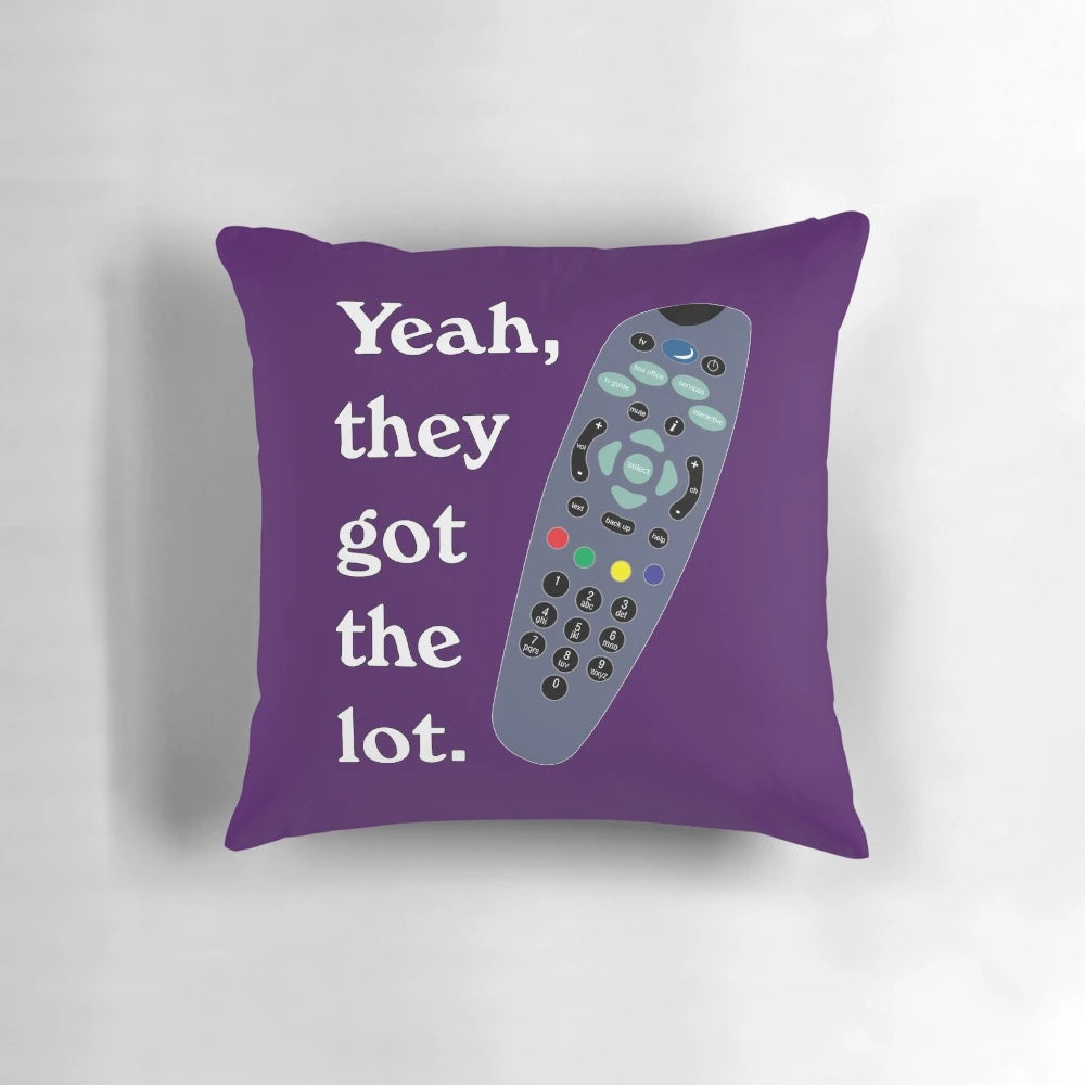 Decorative pillow featuring a reference to the Royle Family and character Twiggy from Sky Digital