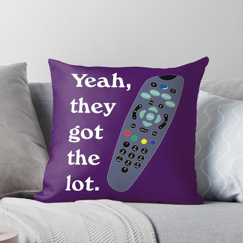 Decorative pillow featuring a reference to the Royle Family and character Twiggy from Sky Digital