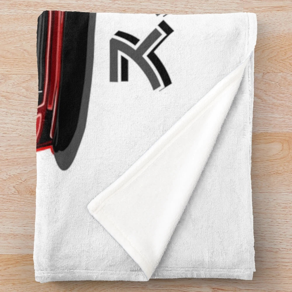 Skyline GTR R-34 inspired plush blanket with a red, sporty design